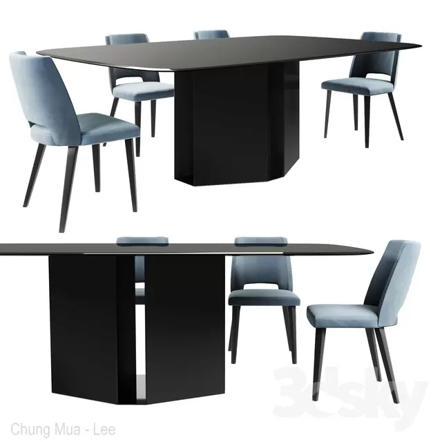 3DSKYFREE – KITCHEN - TABLE SET 3DS MAX MODELS