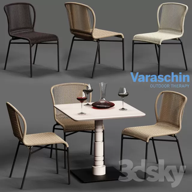 3DSKYFREE – KITCHEN - TABLE SET 3DS MAX MODELS