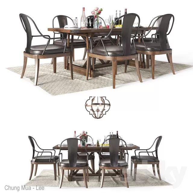 3DSKYFREE – KITCHEN - TABLE SET 3DS MAX MODELS