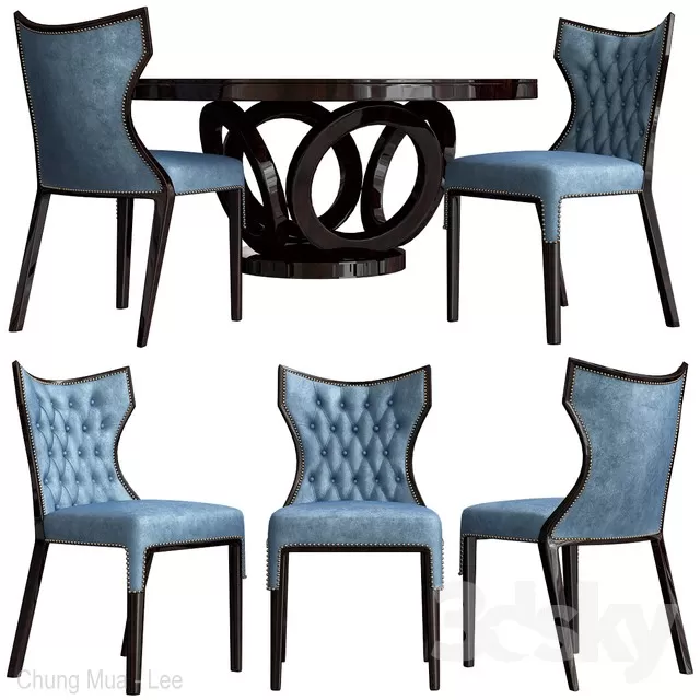 3DSKYFREE – KITCHEN - TABLE SET 3DS MAX MODELS