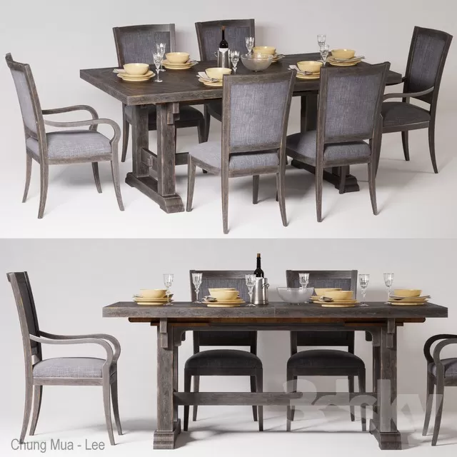 3DSKYFREE – KITCHEN - TABLE SET 3DS MAX MODELS