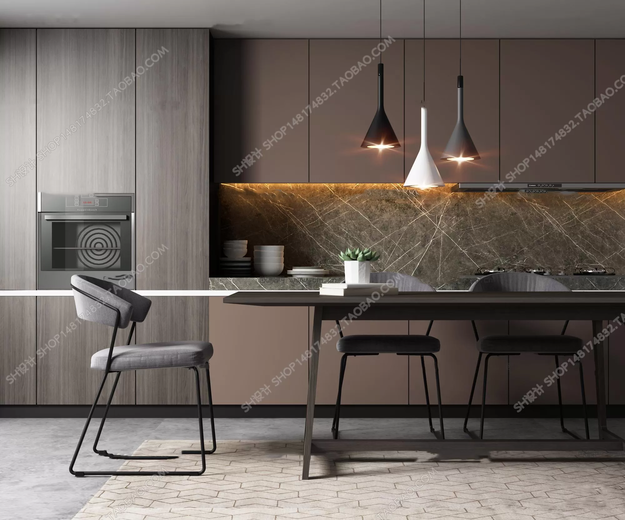 3DSKYFREE – KITCHEN - TABLE SET 3DS MAX MODELS