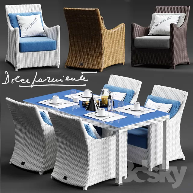 3DSKYFREE – KITCHEN - TABLE SET 3DS MAX MODELS