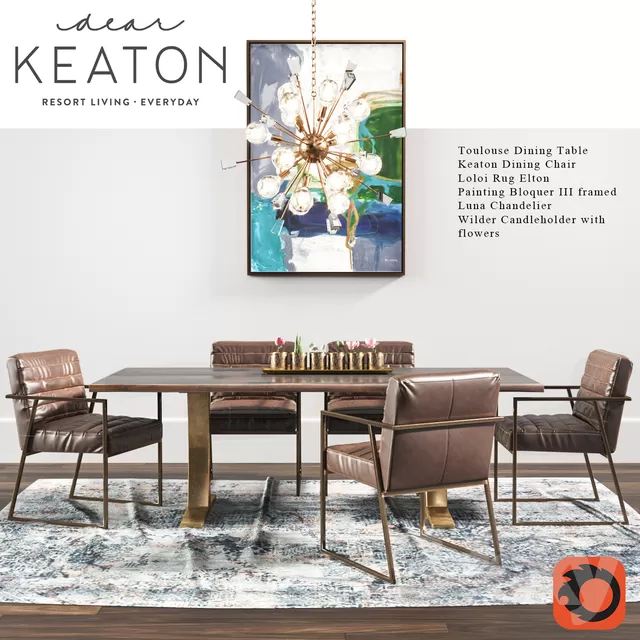 DECOR HELPER – KITCHEN – TABLE SET 3D MODELS – 68