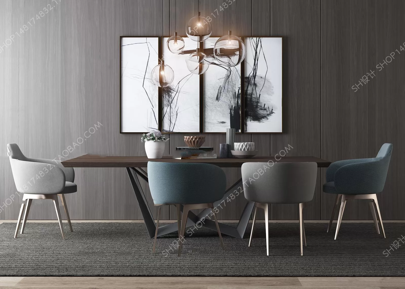 3DSKYFREE – KITCHEN - TABLE SET 3DS MAX MODELS