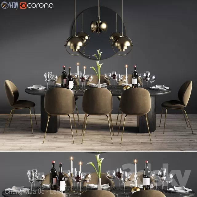 DECOR HELPER – KITCHEN – TABLE SET 3D MODELS – 81