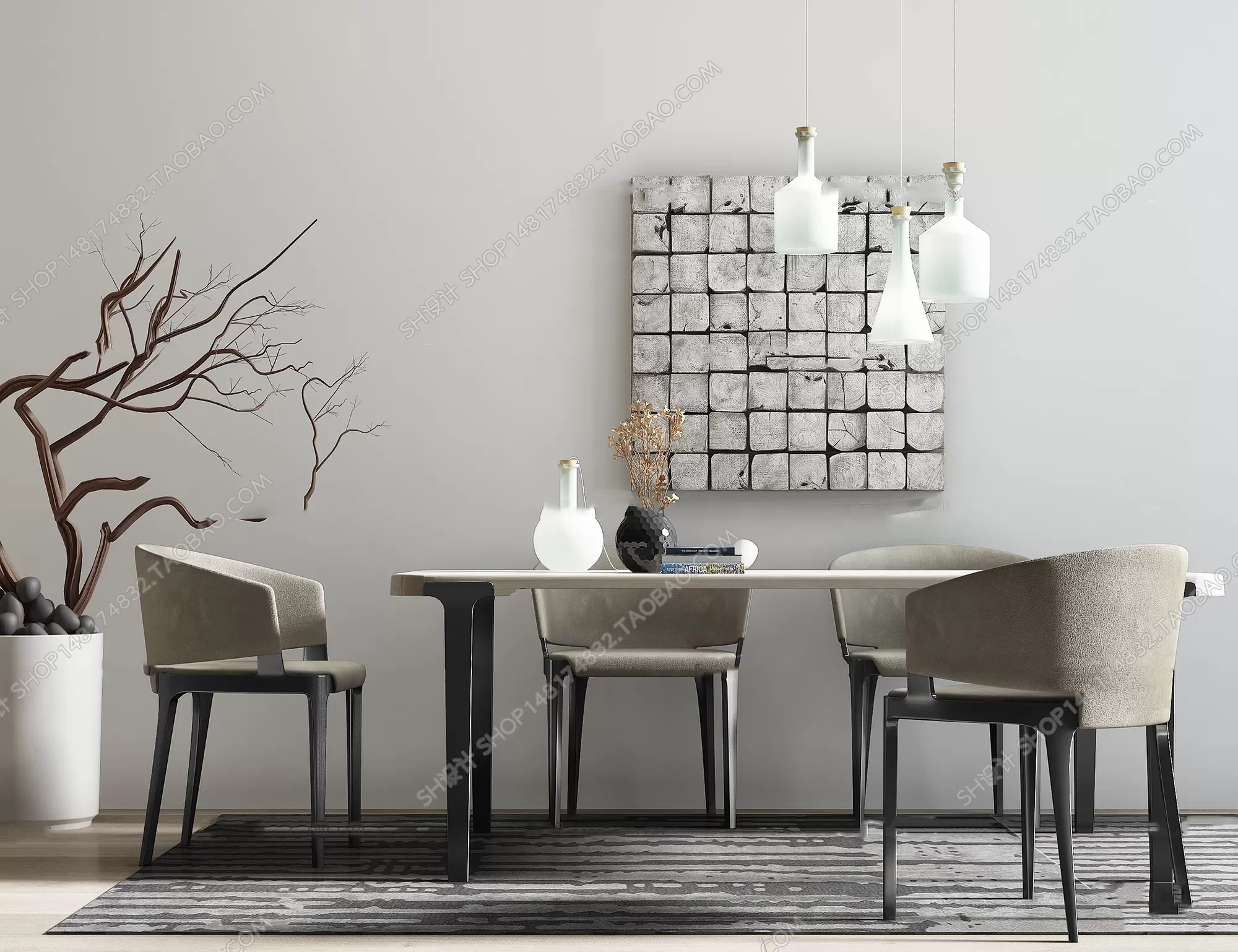 3DSKYFREE – KITCHEN - TABLE SET 3DS MAX MODELS