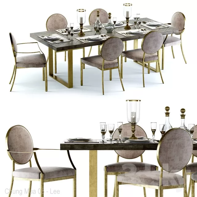 3DSKYFREE – KITCHEN - TABLE SET 3DS MAX MODELS