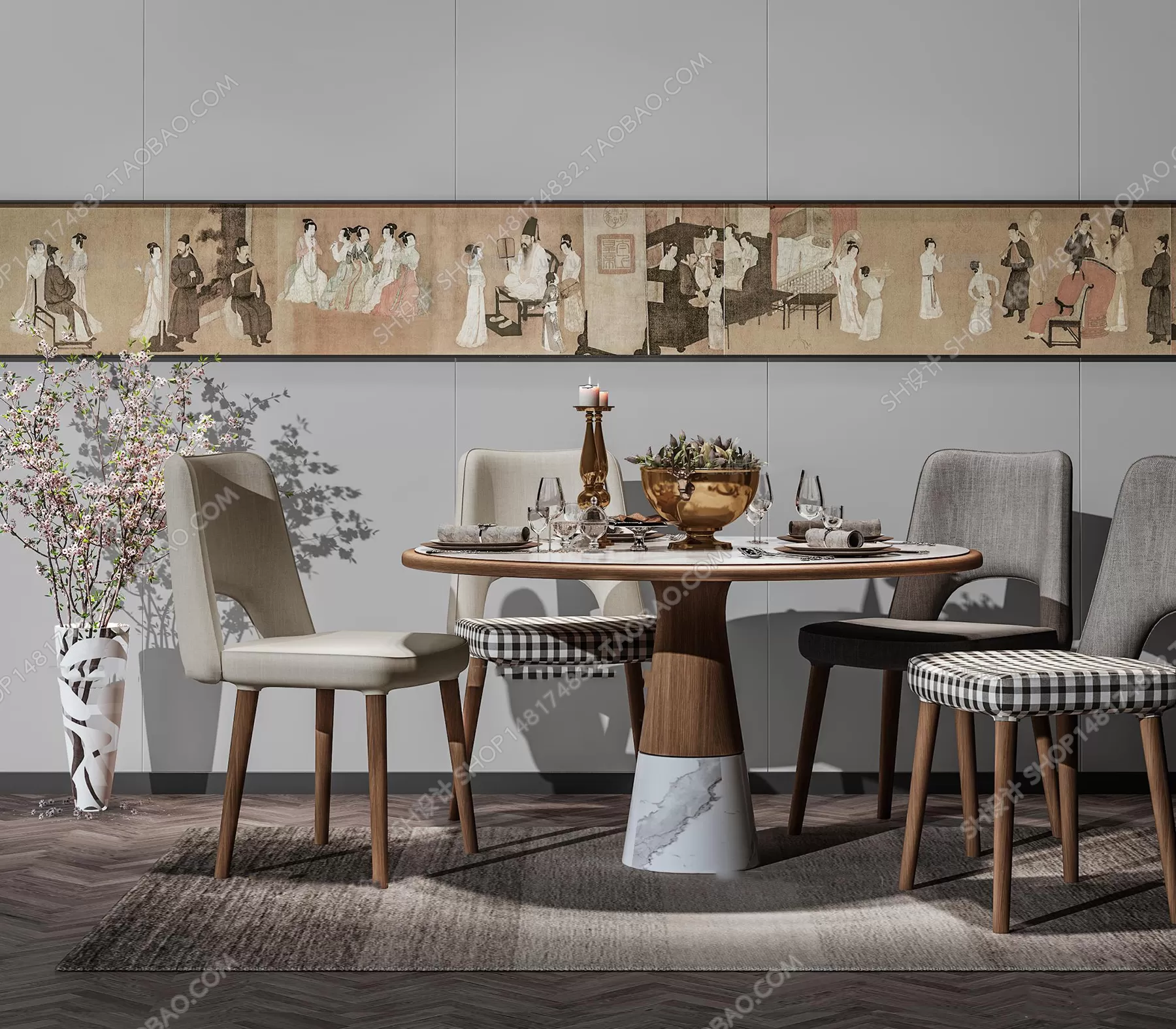 3DSKYFREE – KITCHEN - TABLE SET 3DS MAX MODELS