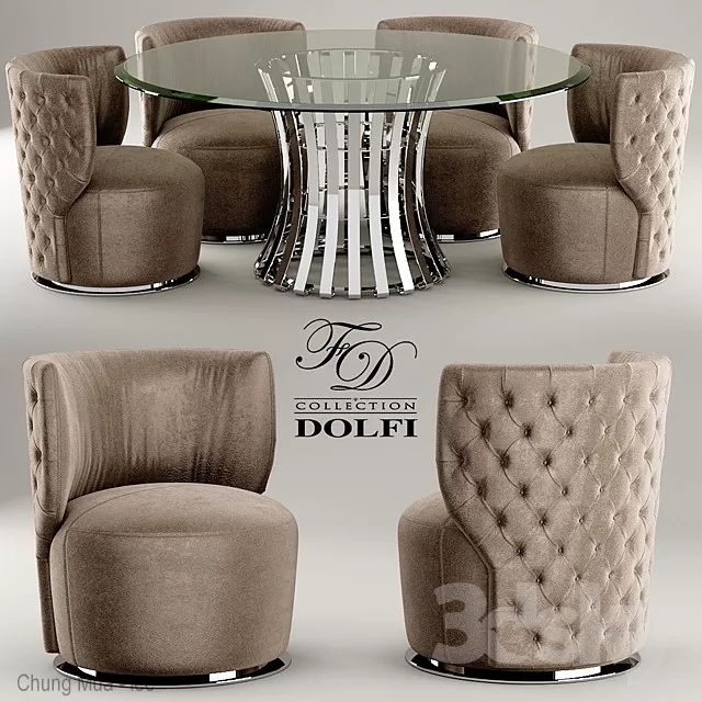 KITCHEN - TABLE SET - CIRCLE 3D MODELS