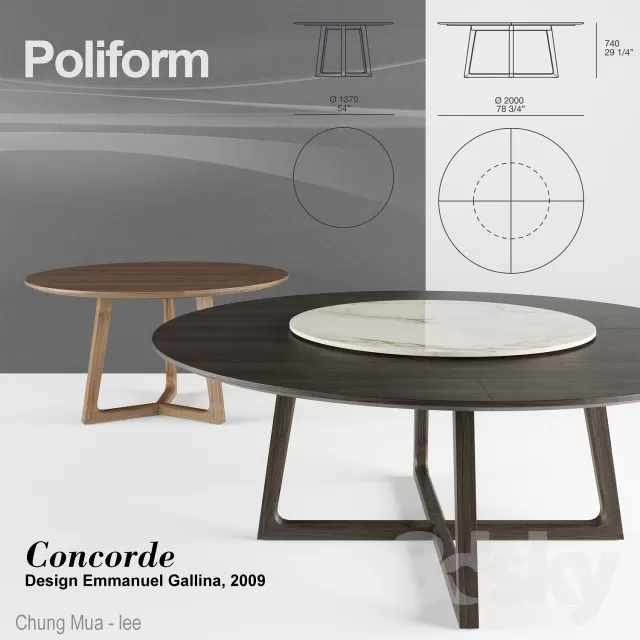 3DSKYFREE – KITCHEN - TABLE SET - CIRCLE 3DS MAX MODELS