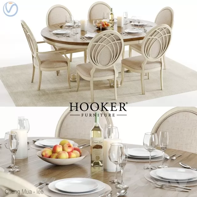 3DSKYFREE – KITCHEN - TABLE SET - CIRCLE 3DS MAX MODELS