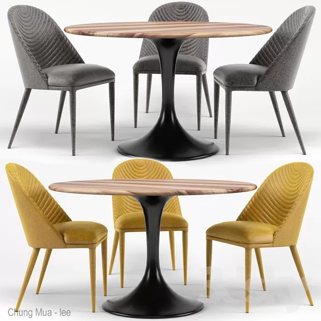 KITCHEN - TABLE SET - CIRCLE 3D MODELS