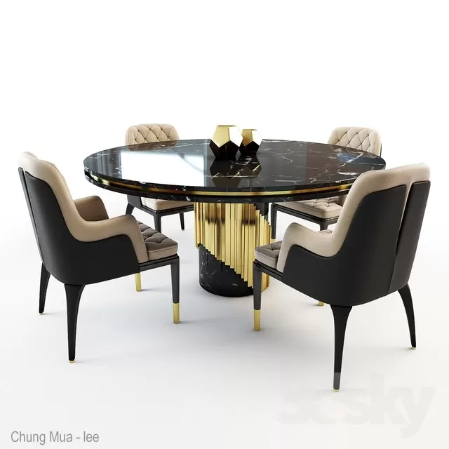 DECOR HELPER – KITCHEN – TABLE SET – CIRCLE 3D MODELS – 120