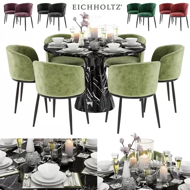DECOR HELPER – KITCHEN – TABLE SET – CIRCLE 3D MODELS – 141