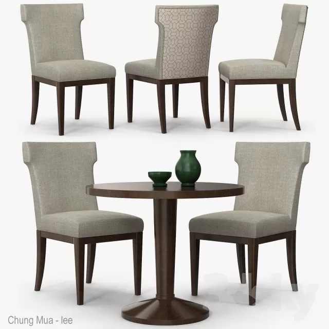 3DSKYFREE – KITCHEN - TABLE SET - CIRCLE 3DS MAX MODELS