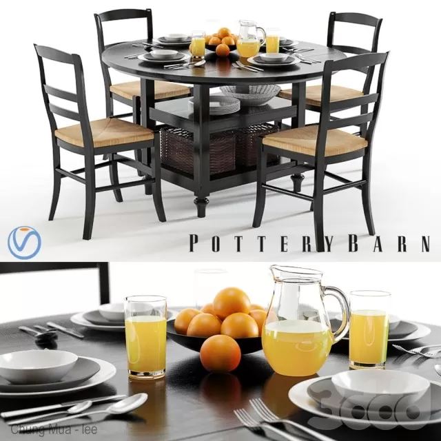 KITCHEN - TABLE SET - CIRCLE 3D MODELS