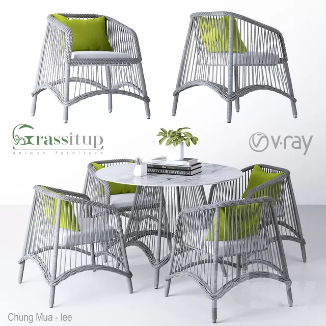 DECOR HELPER – KITCHEN – TABLE SET – CIRCLE 3D MODELS – 173