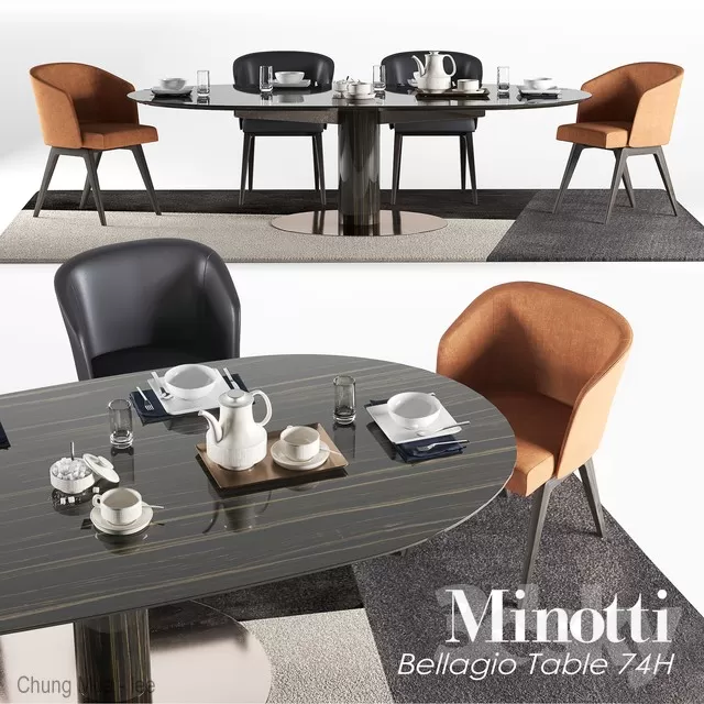 DECOR HELPER – KITCHEN – TABLE SET – CIRCLE 3D MODELS – 174