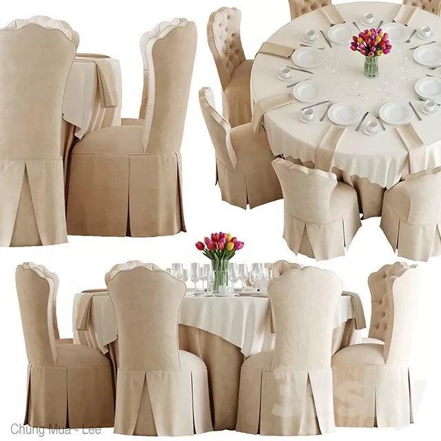 KITCHEN - TABLE SET - CIRCLE 3D MODELS