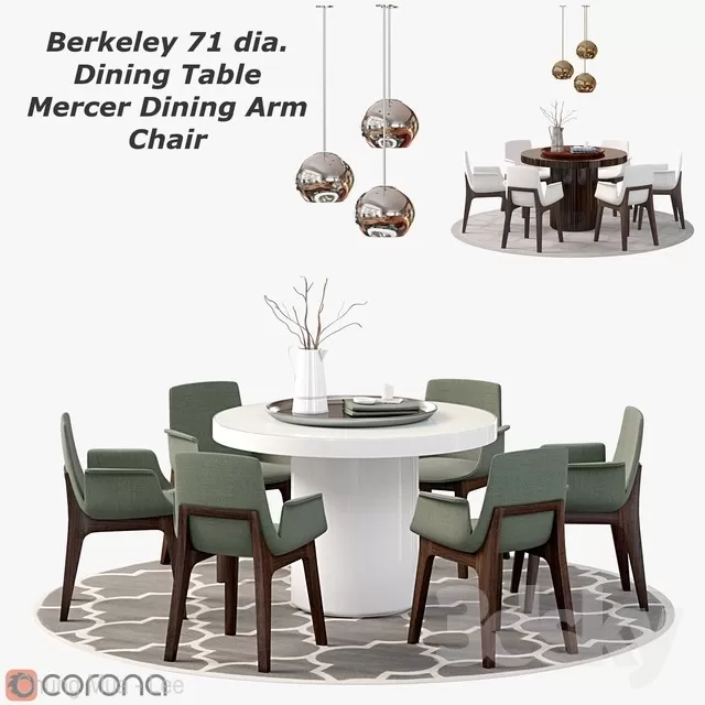KITCHEN - TABLE SET - CIRCLE 3D MODELS