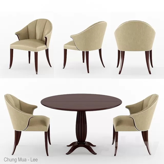 KITCHEN - TABLE SET - CIRCLE 3D MODELS