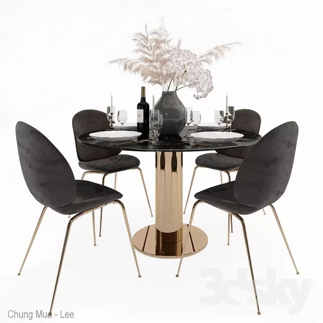 KITCHEN - TABLE SET - CIRCLE 3D MODELS