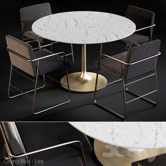 KITCHEN - TABLE SET - CIRCLE 3D MODELS