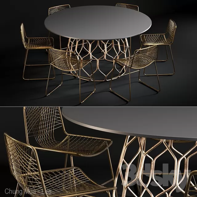 DECOR HELPER – KITCHEN – TABLE SET – CIRCLE 3D MODELS – 55
