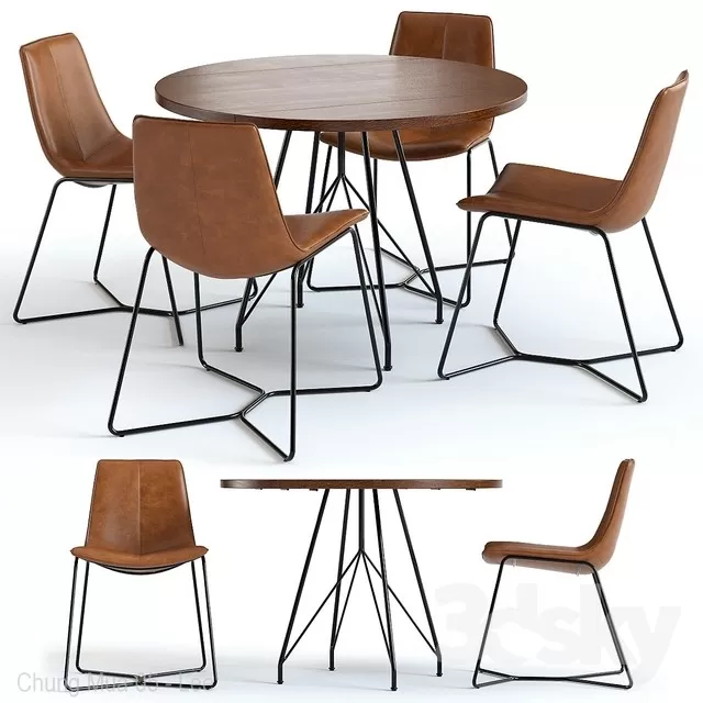KITCHEN - TABLE SET - CIRCLE 3D MODELS