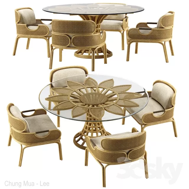 KITCHEN - TABLE SET - CIRCLE 3D MODELS