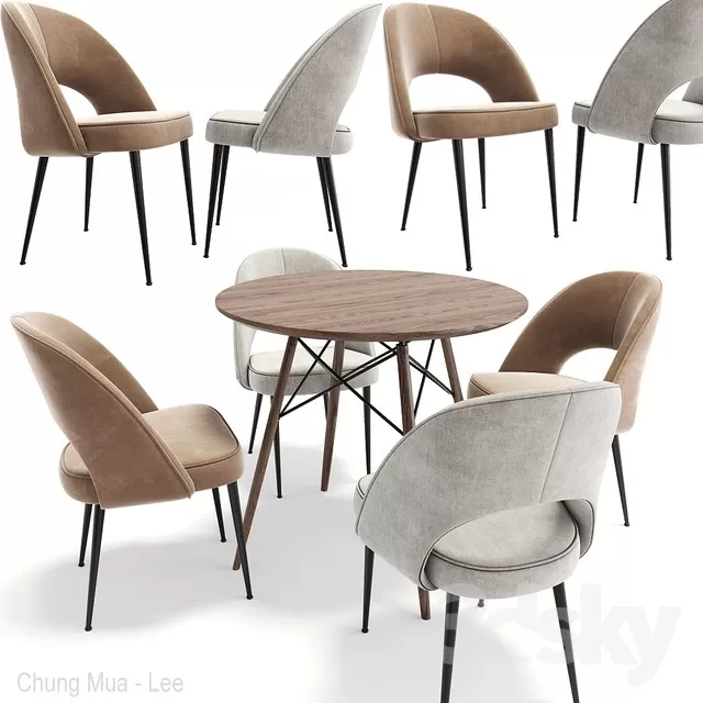 KITCHEN - TABLE SET - CIRCLE 3D MODELS