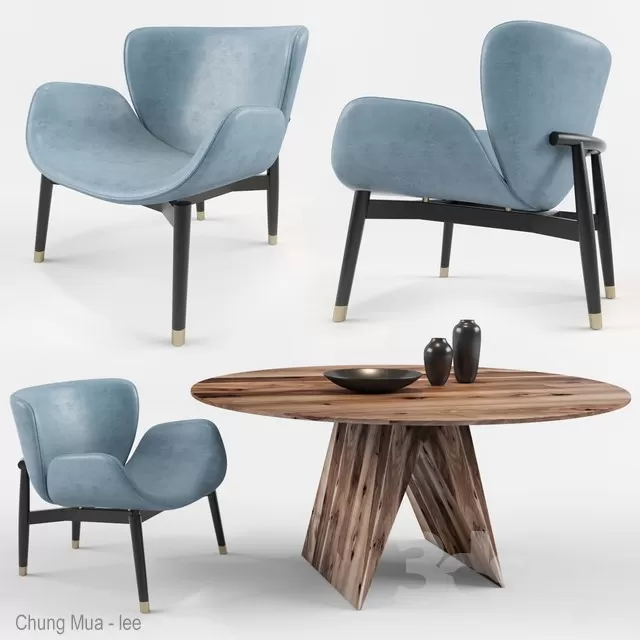 3DSKYFREE – KITCHEN - TABLE SET - CIRCLE 3DS MAX MODELS