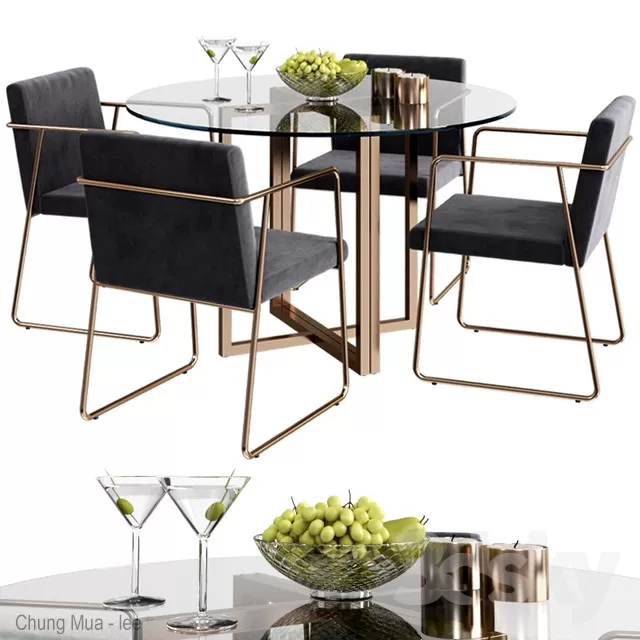 KITCHEN - TABLE SET - CIRCLE 3D MODELS