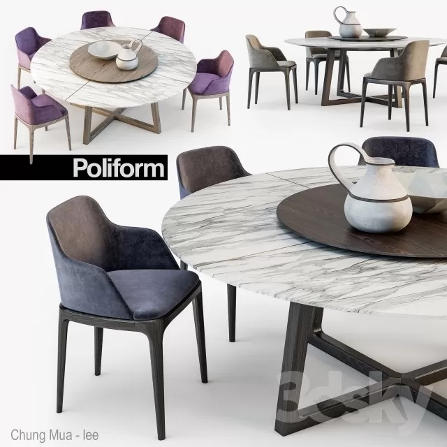 KITCHEN - TABLE SET - CIRCLE 3D MODELS