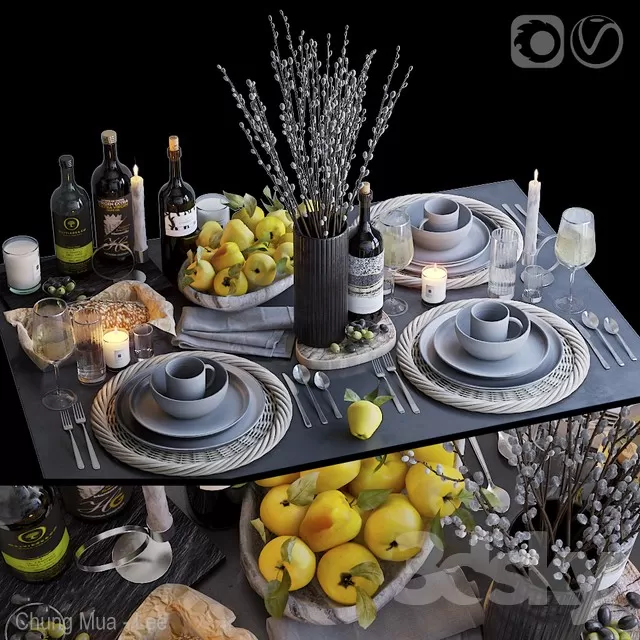 3DSKYFREE – KITCHEN - TABLEWARE 3DS MAX MODELS