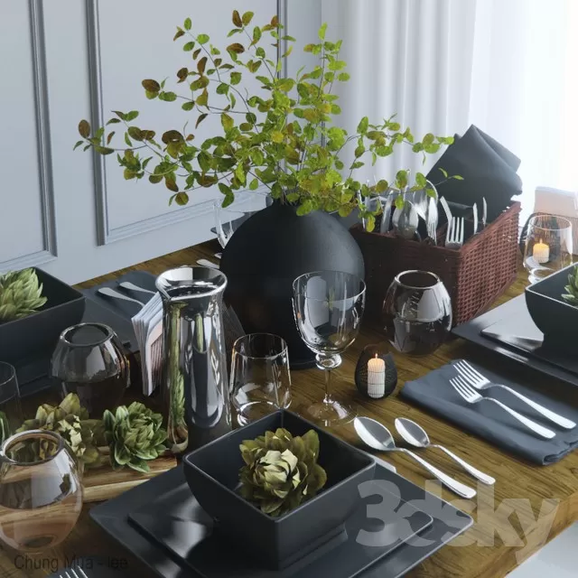 3DSKYFREE – KITCHEN - TABLEWARE 3DS MAX MODELS