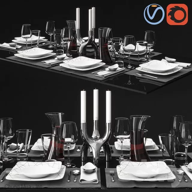 3DSKYFREE – KITCHEN - TABLEWARE 3DS MAX MODELS