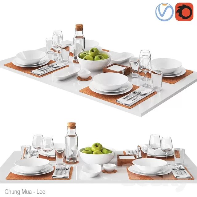 3DSKYFREE – KITCHEN - TABLEWARE 3DS MAX MODELS