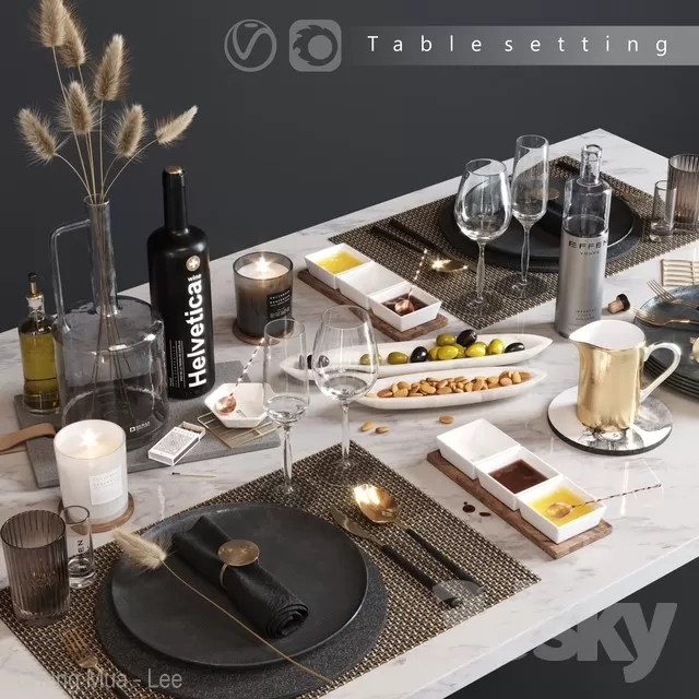 3DSKYFREE – KITCHEN - TABLEWARE 3DS MAX MODELS