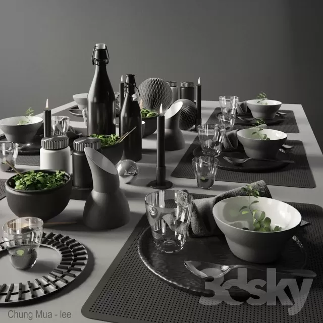 3DSKYFREE – KITCHEN - TABLEWARE 3DS MAX MODELS