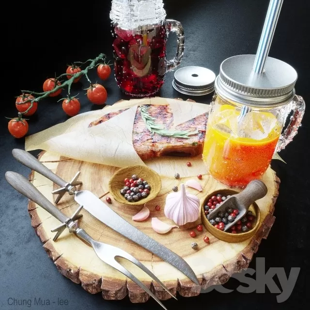 3DSKYFREE – KITCHEN - TABLEWARE 3DS MAX MODELS