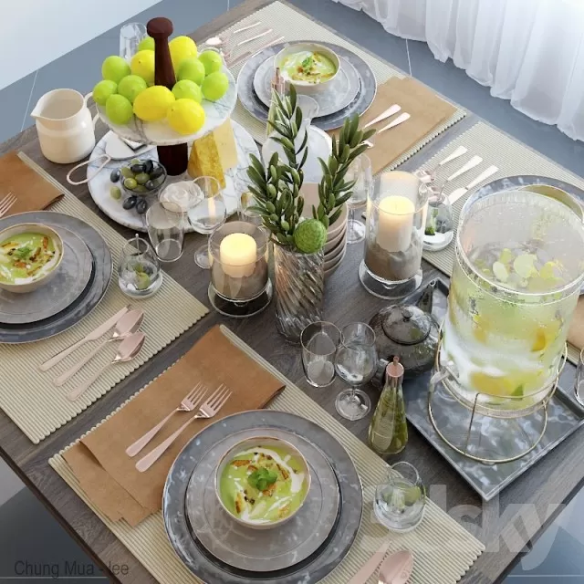 3DSKYFREE – KITCHEN - TABLEWARE 3DS MAX MODELS