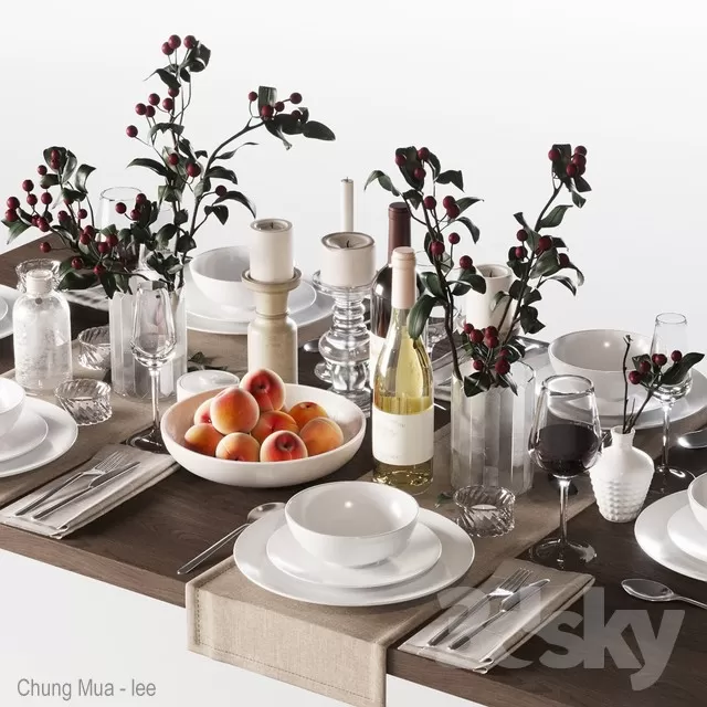 3DSKYFREE – KITCHEN - TABLEWARE 3DS MAX MODELS