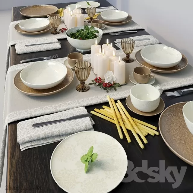 3DSKYFREE – KITCHEN - TABLEWARE 3DS MAX MODELS