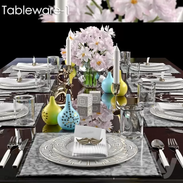 3DSKYFREE – KITCHEN - TABLEWARE 3DS MAX MODELS
