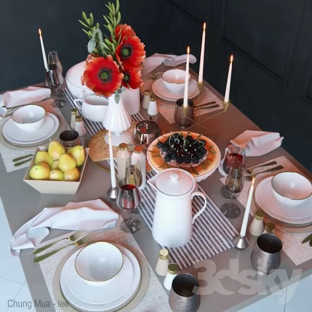 3DSKYFREE – KITCHEN - TABLEWARE 3DS MAX MODELS