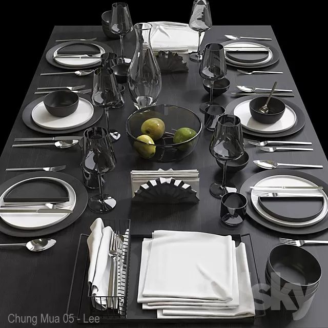 3DSKYFREE – KITCHEN - TABLEWARE 3DS MAX MODELS