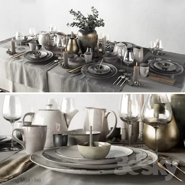 3DSKYFREE – KITCHEN - TABLEWARE 3DS MAX MODELS