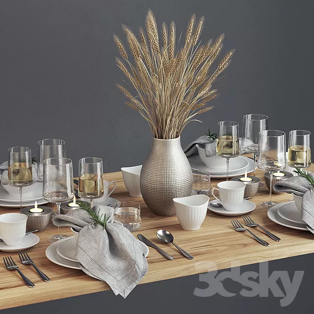 3DSKYFREE – KITCHEN - TABLEWARE 3DS MAX MODELS